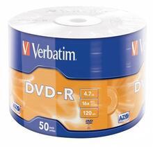 DVD-R 4,7GB, 16x, matné, 50 ks, Verbatim