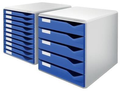 Zásuvkový box, modrá, plast, 10 zásuvek, LEITZ - 5