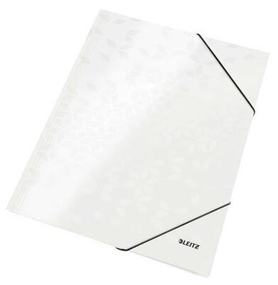 Desky s gumičkou "Wow", bílá, lesklá, karton, 12 mm, A4, LEITZ - 5