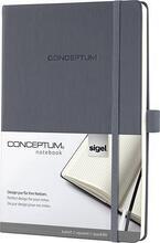 Exkluzivní zápisník "Conceptum", tmavě šedá, A5, čtverečkovaný, 97 listů, tvrdé desky, SIGEL CO658