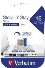 USB flash disk "NANO STORE ´N´ STAY", 16GB, USB 3.0, 80/25MB/sec, VERBATIM 