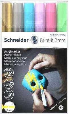 120196 Akrylové popisovače "Paint-It 310", sada 6 barev, 2 mm, SCHNEIDER - 5