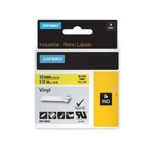 Label,  vinyl, 12 mm x 5,5 m, DYMO "Rhino", yellow-black