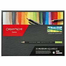 Sada akvarelových pastelek "Museum Landscape", 20 různých barev, šestihranné, CARAN D'ACHE 3510.420