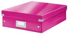 Organizační krabice "Click&Store", růžová, velikost M, lesklá, laminovaný karton, LEITZ