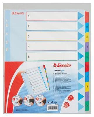 Zesílené rejstříky "Standard", popisovatelná titulní str., mix barev, karton, A4 Maxi, 1-10,  - 6
