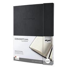 Záznamní kniha "Conceptum Softwave", černá, exkluzivní, A4+, squared, 194 listů, SIGEL 