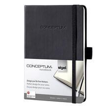 Záznamní kniha "Conceptum", čistá, černá, tvrdé desky, A4, 194 listů, SIGEL