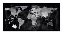 Magnetická skleněná tabule "Artverum®", mapa světa, 91 x 46 x 1,5 cm, SIGEL GL270