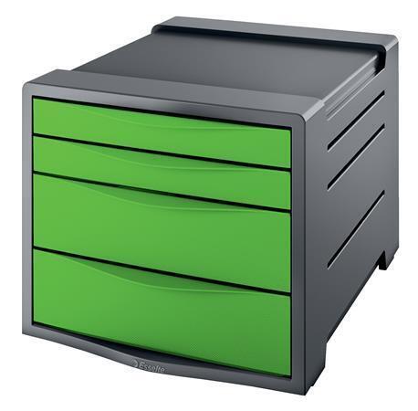 Zásuvkový box "Europost", 4 zásuvky, Vivida zelená, plast, ESSELTE