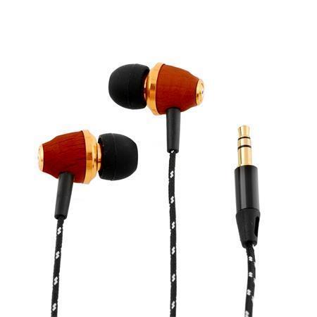 Sluchátka do uší “ES-Q5", červená, dřevěný kryt, AWEI
