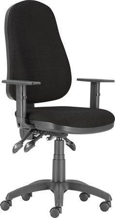 Kancelářská židle "XENIA ASYN", černá, textilní, s područkami, černá základna