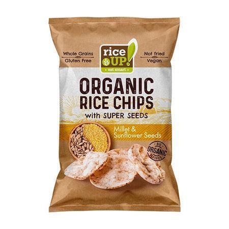 Rýžové chipsy "Bio", jáhly a slunečnicová semínka, 25 g, RICE UP