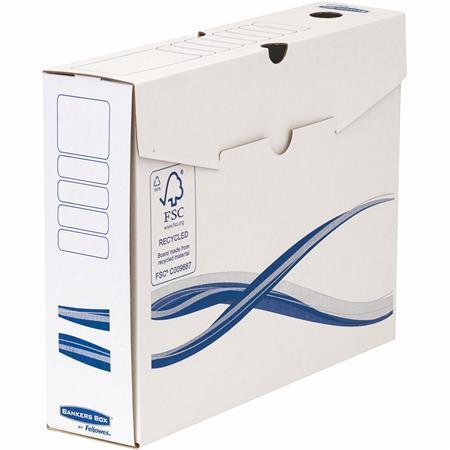 Archivační box "Bankers Box Basic", modro-bílá, A4, 80 mm, FELLOWES