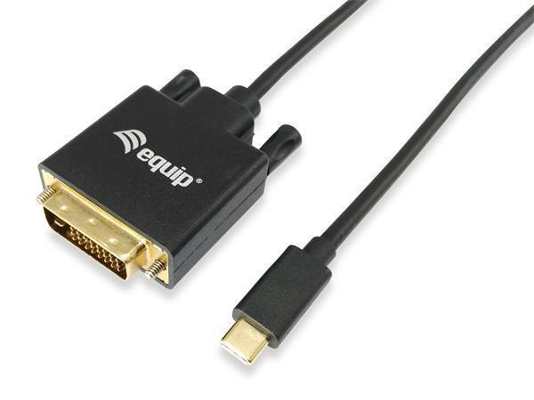 Převodní kabel, USB-C-DVI-D Dual-Link, 1,8m, EQUIP 133468