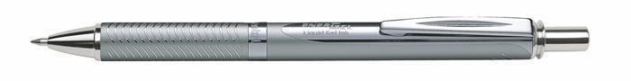 Kuličkové pero "EnerGel BL-407", modrá, 0,35 mm, stiskací mechanismus, stříbrné tělo, PENTEL BL407-A