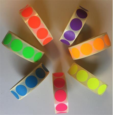 Etikety, fialová, kruhové, průměr 20 mm, 1000 etiket/ role