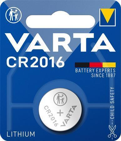 Baterie knoflíková, CR2016, 1 ks v balení, VARTA