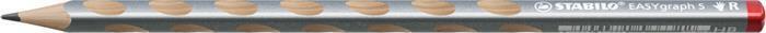 Grafitová tužka "Easygraph S", stříbrná, HB, trojhranná, tenká, pro praváky, STABILO