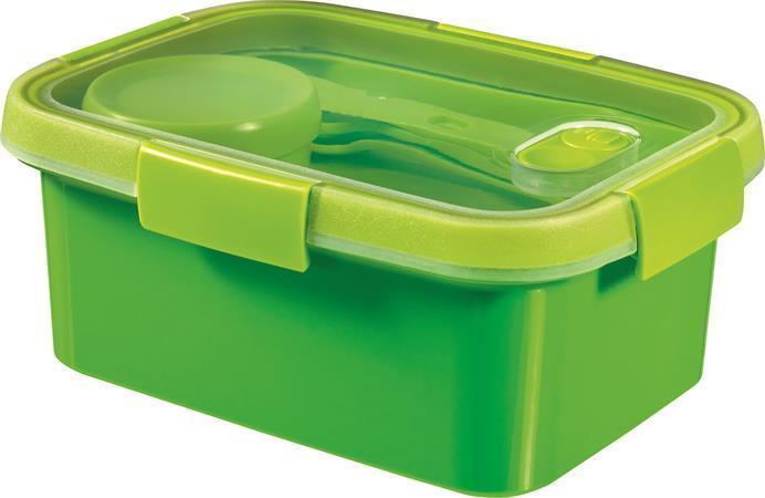Box na jídlo  "Smart to go", zelená, s příborem, 1,2l, CURVER