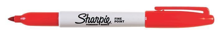 Permanentní popisovač "Fine Point", 1 mm, kuželový hrot, červený, SHARPIE