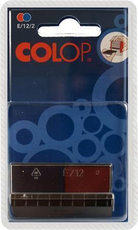 Razítkový polštářek, 2ks/blistr, COLOP "E12/2", modrá-červená