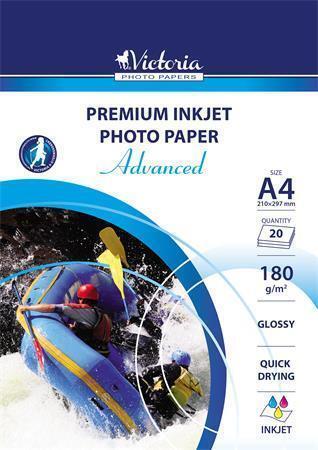 Fotografický papír "Advanced", do inkoustové tiskárny, lesklý, A4, 180g, VICTORIA