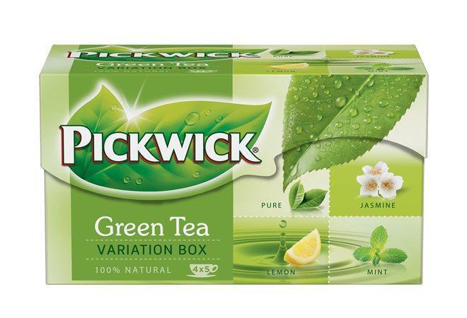 Čaj, zelený, 20x2 g, PICKWICK, "Green tea variation", citrón, lemon, jasmín, earl grey, máta