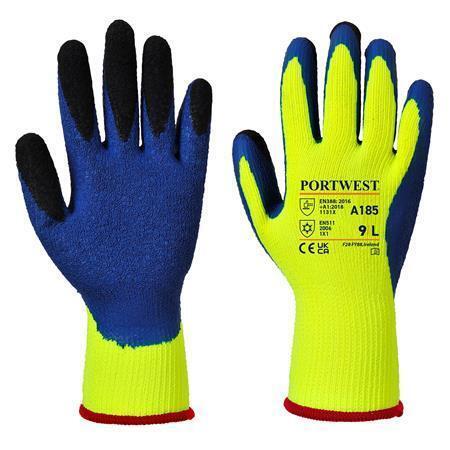 Ochranné rukavice latexové "Duo-Therm", žlutomodré, vel. L, A185Y4RL