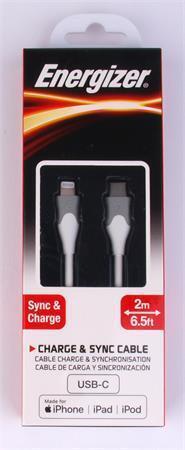 USB kabel, bílá, USB-C - Lightning (Apple), 2 m, ENERGIZER, 3492548228171