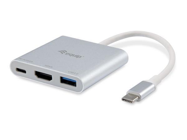 Adaptér, USB-C-HDMI/USB-A/USB-C, EQUIP 133461