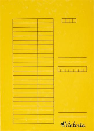 Desky s chlopněmi, žluté, karton, A4, VICTORIA