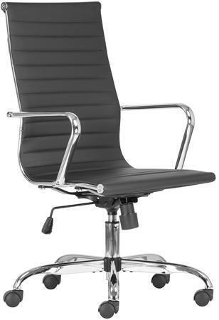 Kancelářská židle "PRESTON", černá, 2ks, PU, chromovaná základna