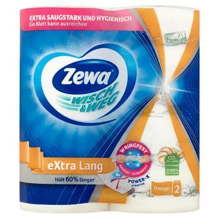 Kuchyňské utěrky "Wisch&Weg extra lang", 2vrstvé, 2 role, ZEWA