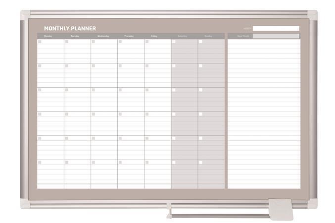 Magnetická plánovací tabule - měsíční, ENG, 90x60 cm, VICTORIA