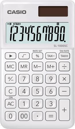 Kalkulačka kapesní, 10 místný displej,  CASIO "SL 1000",  bílá