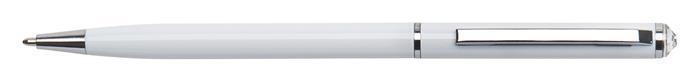 Kuličkové pero s bílými krystaly "SLIM-MADE WITH SWAROVSKI ELEMENTS", černá, 13 cm,