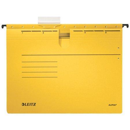 Závěsné desky "ALPHA®" s rychlovazačem, žlutá, A4, karton, LEITZ
