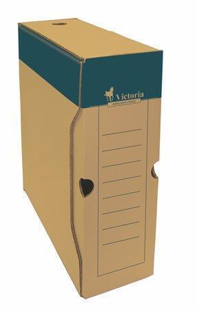 Archivační krabice, přírodní, karton, A4, 100 mm, VICTORIA
