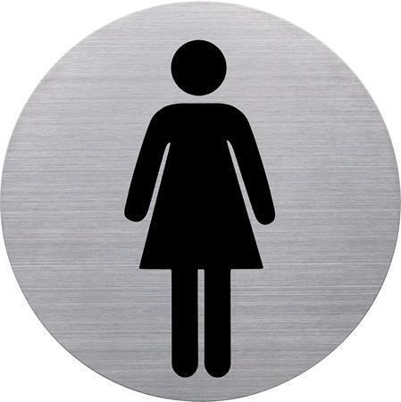 Piktogram dámské toalety, nerez, HELIT