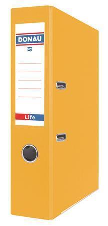 Pákový pořadač "Life", neonová žlutá, 75 mm, A4, PP/karton, DONAU