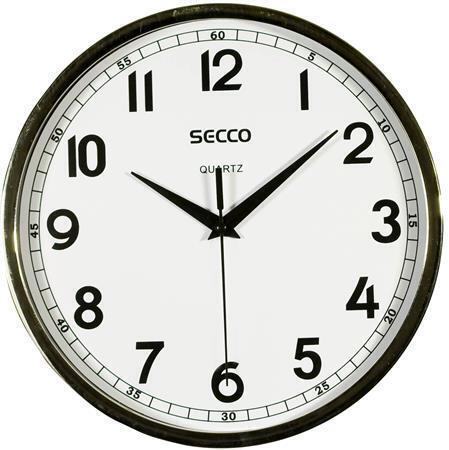 Nástěnné hodiny, rám - chromový, 24,5 cm, SECCO