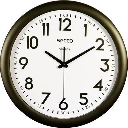 Nástěnné hodiny, černá, 39,5 cm, SECCO