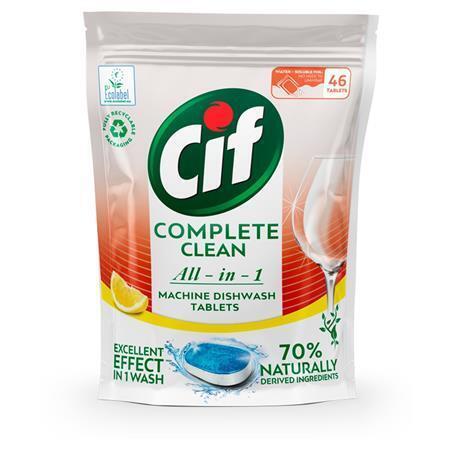 Tablety do myčky nádobí "Complete Clean All-in-One", 46ks, citrón, CIF