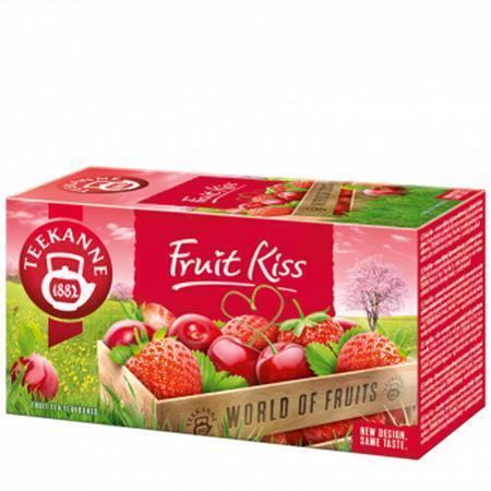 Čaj ovocný, 20x2,5 g, TEEKANNE, "Fruit kiss", jahoda-třešeň