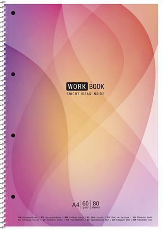 Spirálový sešit "WORK BOOK", mix motivů, čtverečkovaný, A4, 80 listů, SHKOLYARYK A4-080-6600K