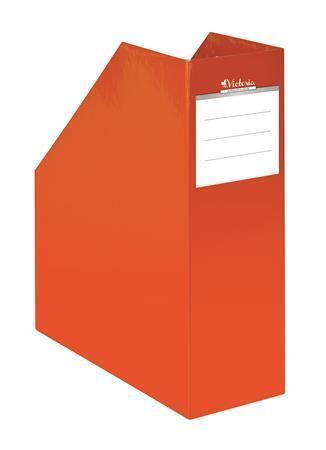 Stojan na časopisy "Premium", oranžový, karton, 90 mm, VICTORIA