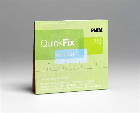 Náplasti, modrá, detekovatelné, do dávkovače náplastí QuickFix, 45 ks, PLUM