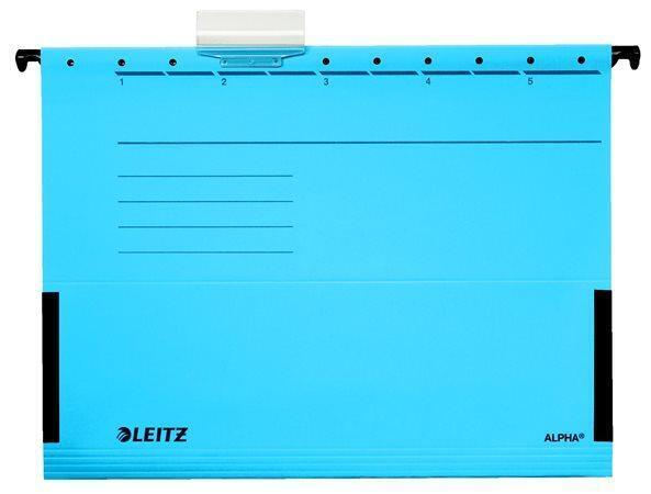 Závěsné desky "ALPHA®" s bočnicemi, modrá, A4, karton, LEITZ