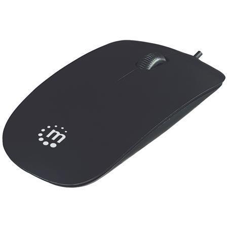 Myš "Silhouette", černá, drátová, optická, USB, MANHATTAN